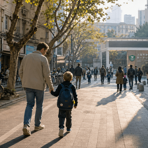 Parent walking child to school in Shanghai — independent, parent-first school advice