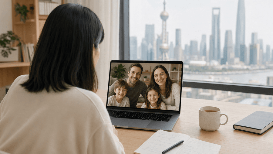 Hello China founder on a video diagnostic call — Shanghai relocation consulting in action